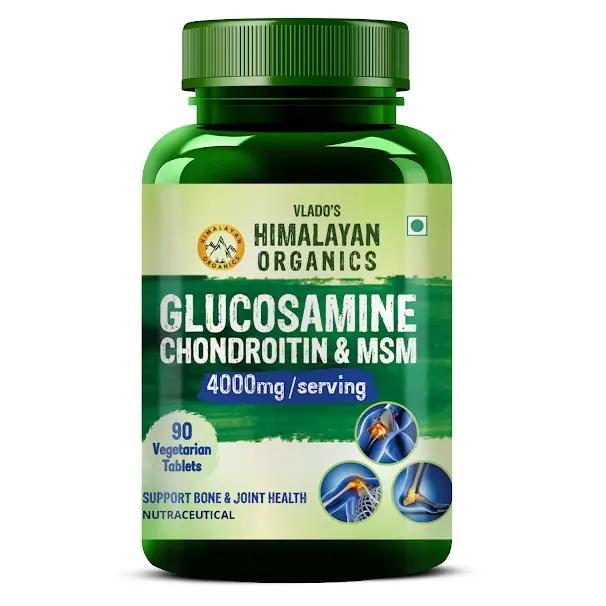 Vlado's Himalayan Organics Glucosamine Chondroitin MSM with Boswellia | For Bone, Joint & Cartilage Support | 90 Tablets