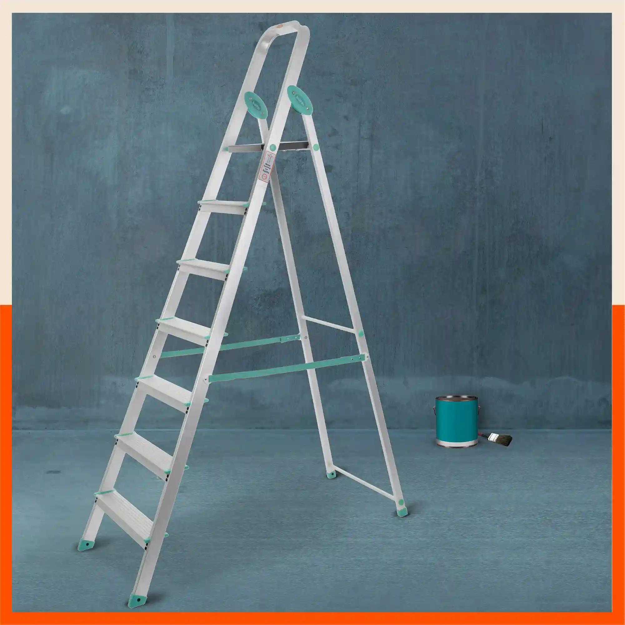 Bathla Advance Carbon - 7 Step Foldable Aluminium Ladder For Home