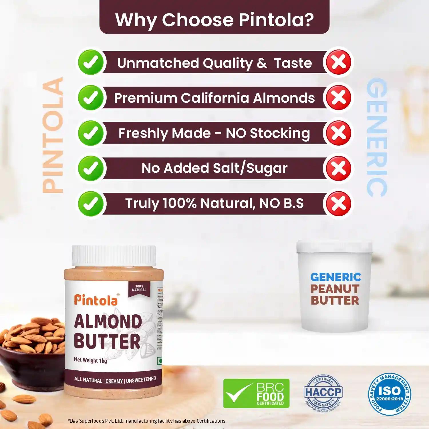 Pintola Almond Butter Crunchy 200g