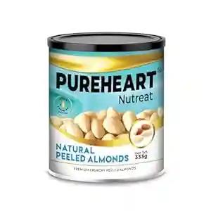 PUREHEART Nutreat Natural Peeled Almonds, Premium California Whole Blanched Almond Nuts Without Skin/Dry Fruit, Crunchy Dried Badam (333 gm)