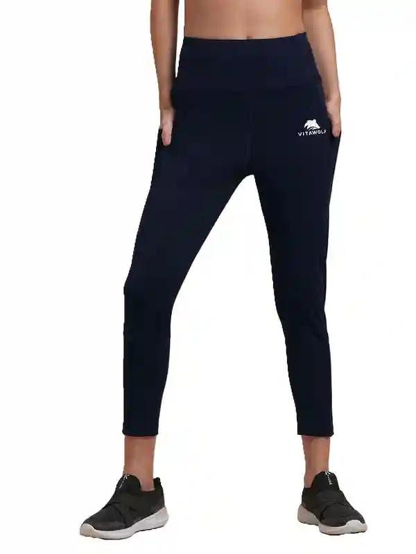 VITAWOLF Women's Tight Gym Wear with Two Side Pocket | Track Pants Ideal for Active Wear, Yoga and Workout | Stretchable Gym Pants for Women