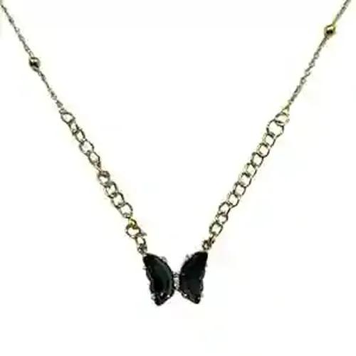 Black Butterfly Pendant with Chain