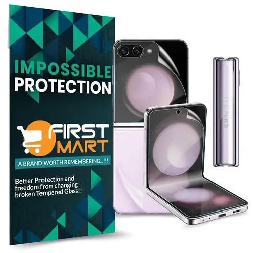 FIRST MART Screen Protector for Samsung Galaxy Z Flip5 5G - Front and Back Nano Fiber Unbreakable Membrane Case Friendly Full Edge to Edge Screen Coverage & Installation Kit (Crystal Clear)