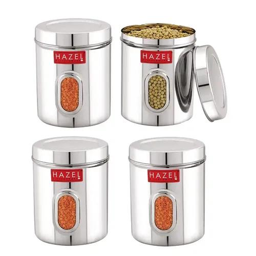 HAZEL Steel Kitchen Storage Containers | See Through Air Tight Containers for Storage