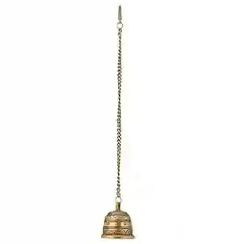 ALODIE- Brass Wall Hanging Bells - Bell with Chain Hanging for Home Mandir Pooja Bell Decor Gift