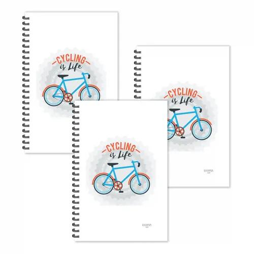 Cycling Is Life Motivation Ruled Diaries - Pack Of 3