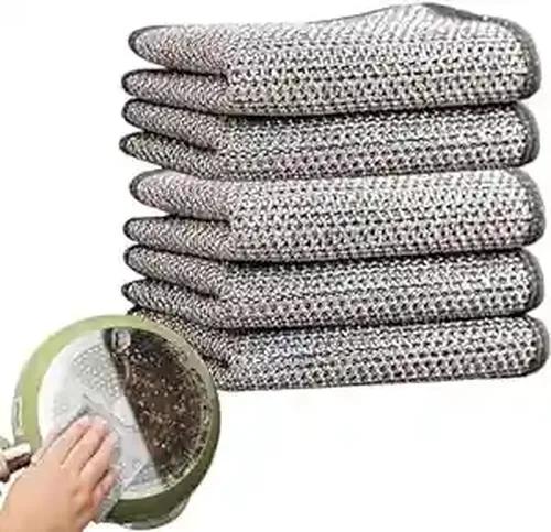 Non Scratch Dish Wash Cloth (Pack of 10) - Non Scratch Wire Dish Cloth - Wire Dish Cloth for Kitchen - Non Scratch Scrubbing Pads - Non Scratch Wire Dish Cloths for Kitchen - Wire Dish Cloth