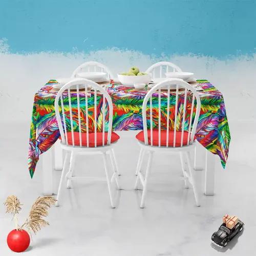 ArtzFolio Bright Feathers | Table Cloth Cover for Dining & Center Table