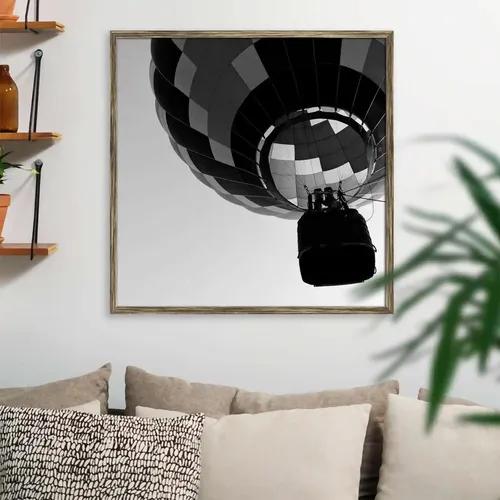 ArtzFolio Black & White Photo of Hot Air Balloon | Premium Canvas Painting for Bedroom & Living Room