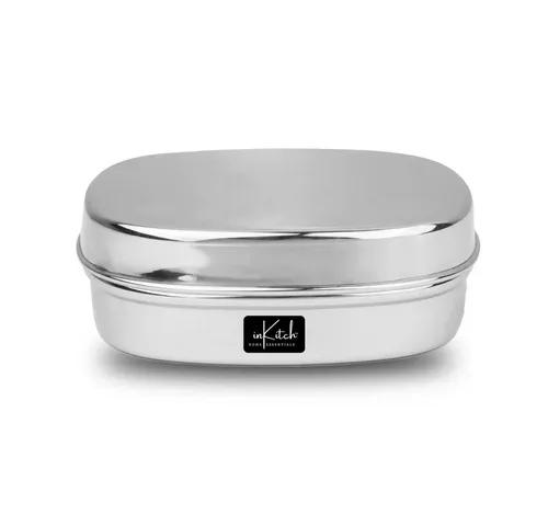 InKitch Stainless Steel Designer Storage Containers Box | Kitchen Dabba | Stainless Steel Dabba, Glossy/Silver