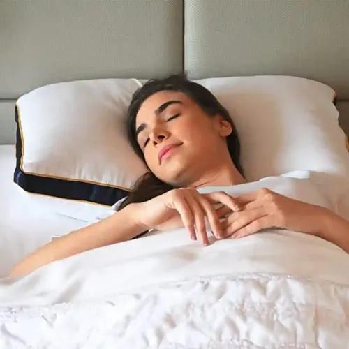 Sleepsia Microfiber Sleeping Pillow - Decorative Stripes Ultra Soft Cotton Bed Pillows (Pack Of 1)