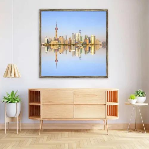 ArtzFolio 2012 Shanghai City Skyline At Dusk | Premium Canvas Painting for Bedroom & Living Room