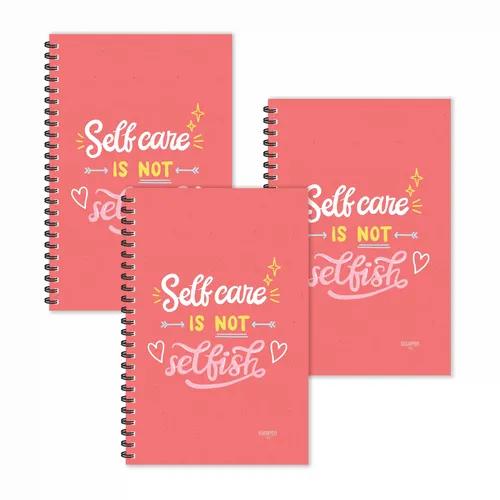 Self Care Is Not Selfish Ruled Diaries - Pack Of 3