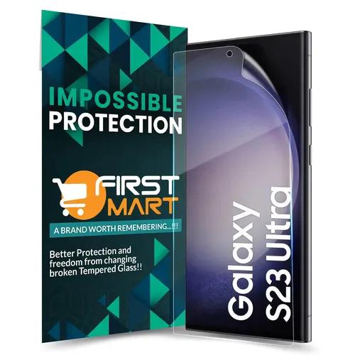 FIRST MART Screen Protector for Samsung Galaxy S23 Ultra 5G - Nano Fiber Unbreakable Membrane Case Friendly Full Edge to Edge Screen Coverage & Installation Kit (Crystal Clear)