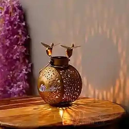 Dartistry Tealight Candle Holder Antique Gold Finish Decorative Items,Home Decor Items - Diwali Decoration Items for Home - Diwali Lighting for Home Decoration