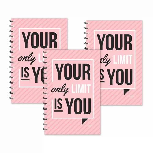 Your Only Limit Is You Motivational Diary - Pack Of 3