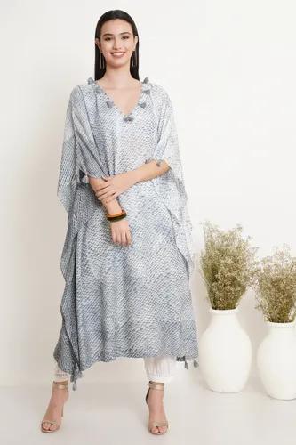 Grey Pole Tie Dye Kaftan