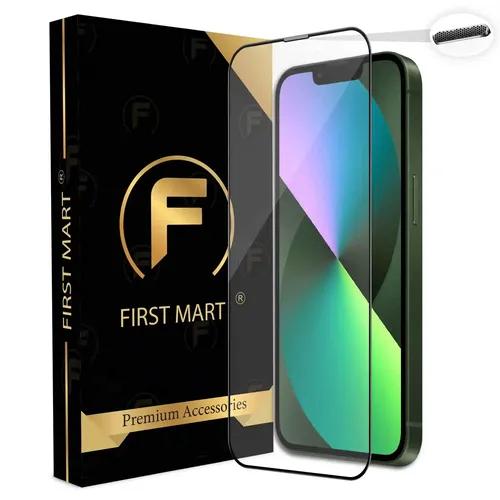 FIRST MART Premium Tempered Glass for iPhone 13 / iPhone 14/13 Pro Edge to Edge Screen Coverage and Speaker Mesh Dust Filter, Easy Installation Kit