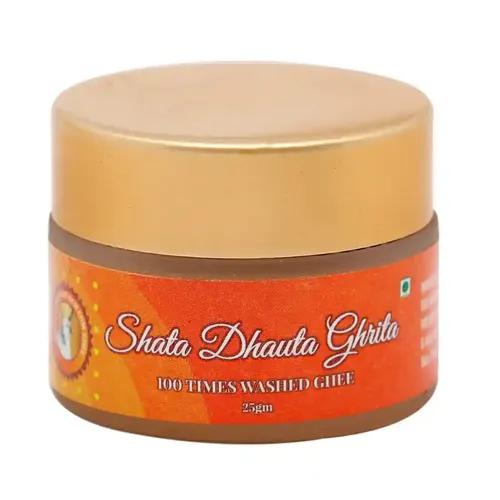 Gavyamart Shata Dhauta Ghrita - Natural Desi Ghee Skin Moisturizer - 100 Times Washed Ghee Cream for Face, For All Skin Types - Help in Reduce Fine Lines & Dark Spots