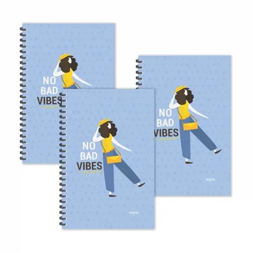 No Bad Vibes Ruled Diaries - Pack Of 3