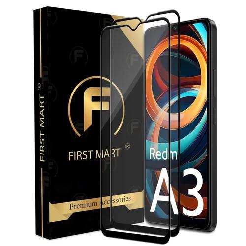 FIRST MART Premium Tempered Glass for Redmi A3 5G with Edge to Edge Coverage and Easy Installation Kit, Pack of 2