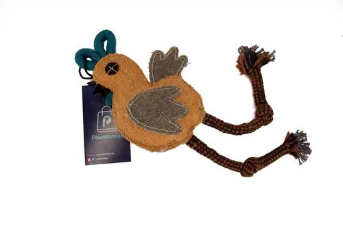 Pawstomize Chicken Jute Squeaky Toy For Dogs