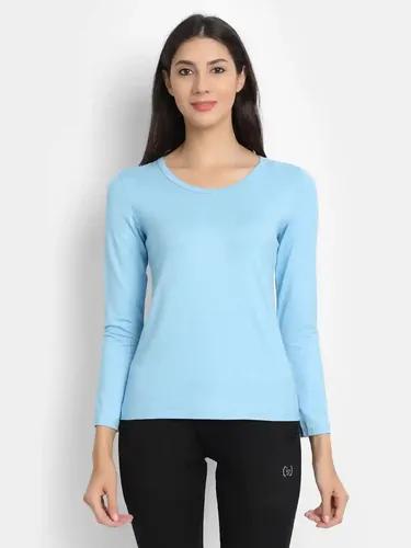 Bamboo Fabric Full Sleeve T-Shirt Sea Blue