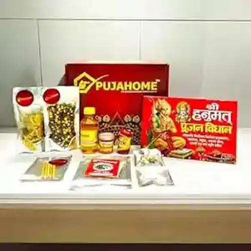 Pujahome Hanuman Chola Kit for Hanuman Puja Bajrang Bali Chola Complete Set Pack of 9 Items