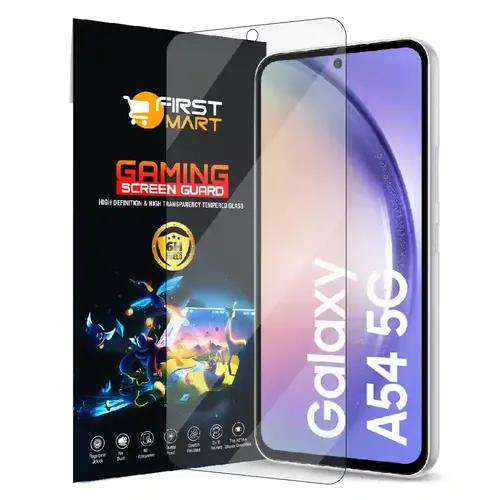 FIRST MART Screen Protector for Samsung Galaxy A54 5G - Impossible Fiber Case Friendly Screen Protection & Installation Kit (Gaming Clear)