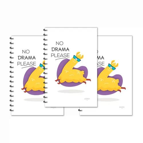 No Drama Please Design Ruled Diaries - Pack Of 3