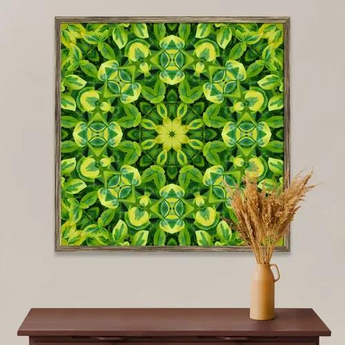 ArtzFolio Green Mandala Flower | Premium Canvas Painting for Bedroom & Living Room