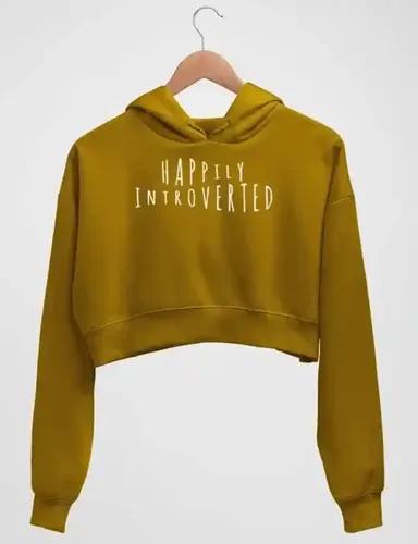 Happily Introverted - Women's crop hoodie