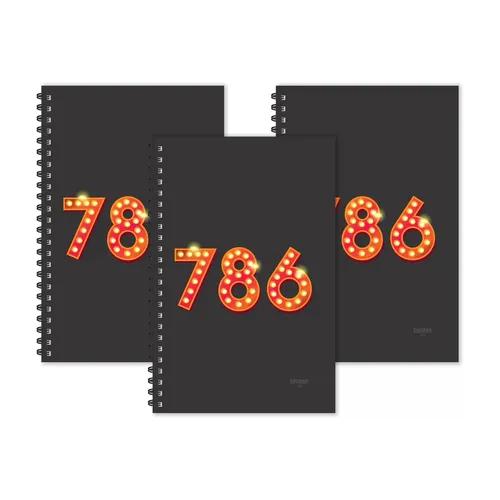 Number 786 - Numeric Ruled Diaries - Pack Of 3