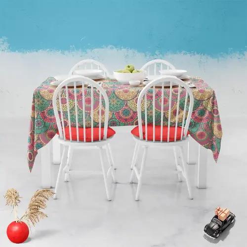 ArtzFolio Pastel Circles | Table Cloth Cover for Dining & Center Table