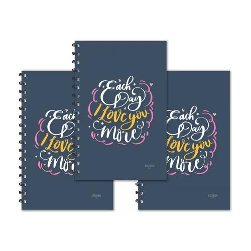 Each Day I Love You More Design Ruled Diaries - Pack Of 3