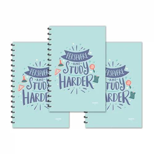 Preserve & Study Harder Design Ruled Diaries - Pack Of 3