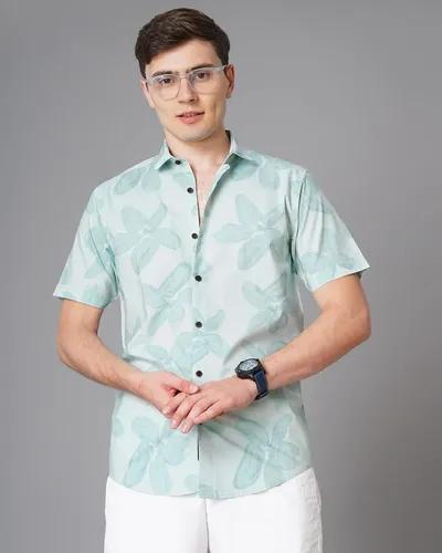 Green Vinca Floral Shirt