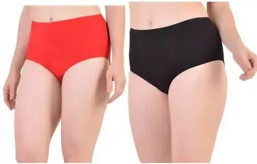 Bamboo Fabric Hipster Panty Red & Black - Pack Of 2