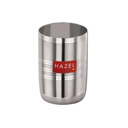 HAZEL Stainless Steel Glasses Set of 1 for Water & Juice | Unbreakable Glass Set with Glossy Finish Design & Dishwasher Safe, 350 ML