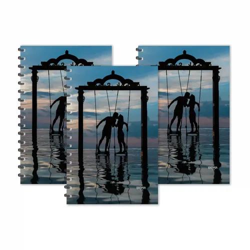 Couple With Frame Design Ruled Diaries - Pack Of 3