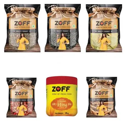 Zoff Daily Kitchen Tadka Masala Combo | Flavorful Fusion of Masalas with Jeera Whole, Black Sarso, Tajpatta, Dry Chilli, Hing, and Dalchini | Net Weight - 475g