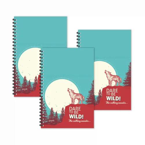 Dare To Be Wild Motivational Ruled Diaries - Pack Of 3