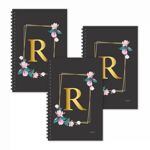 R Letter Ruled Diaries - Pack Of 3