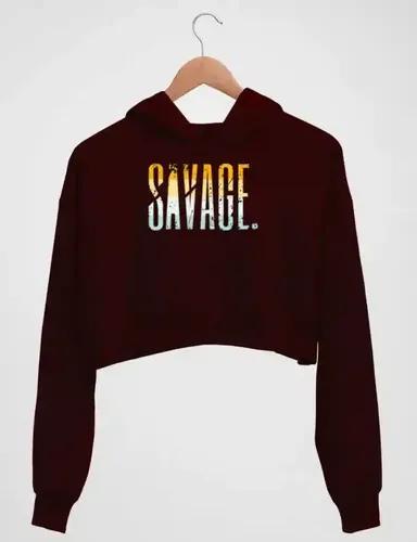 Savage - Women's crop hoodie - Maroon