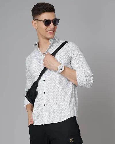 White Ripple Print Shirt