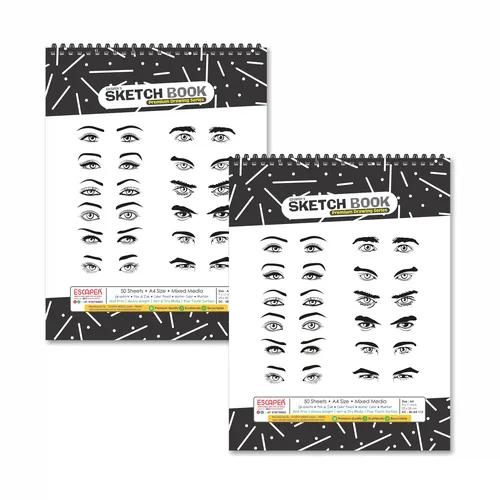 Eyes Theme Sketchbooks For Painting - Pack Of 2