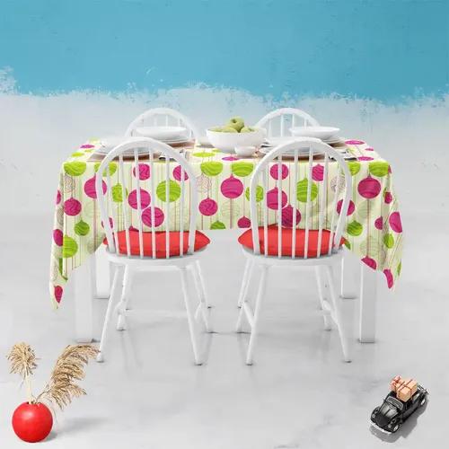 ArtzFolio Christmas Balls | Table Cloth Cover for Dining & Center Table