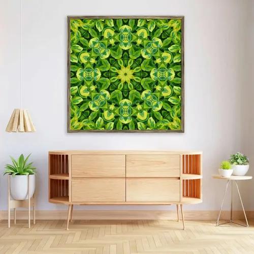 ArtzFolio Green Mandala Flower | Premium Canvas Painting for Bedroom & Living Room