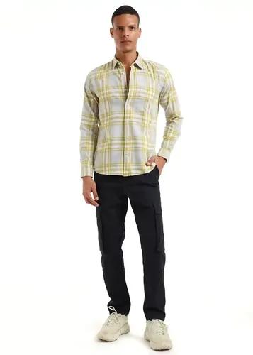 Banana Club Melange Lime Green Check Shirt