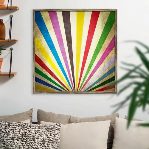 ArtzFolio Multi Color Grunge Sunbeams | Premium Canvas Painting for Bedroom & Living Room